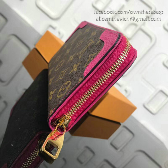 Louis Vuitton Monogram Canvas Zippy Wallet Retiro Rose M61187