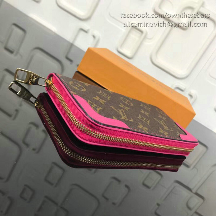 Louis Vuitton Monogram Canvas Zippy Wallet Retiro Rose M61187