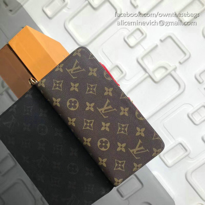 Louis Vuitton Portefeiulle Ansoritto Wallet Red M66701