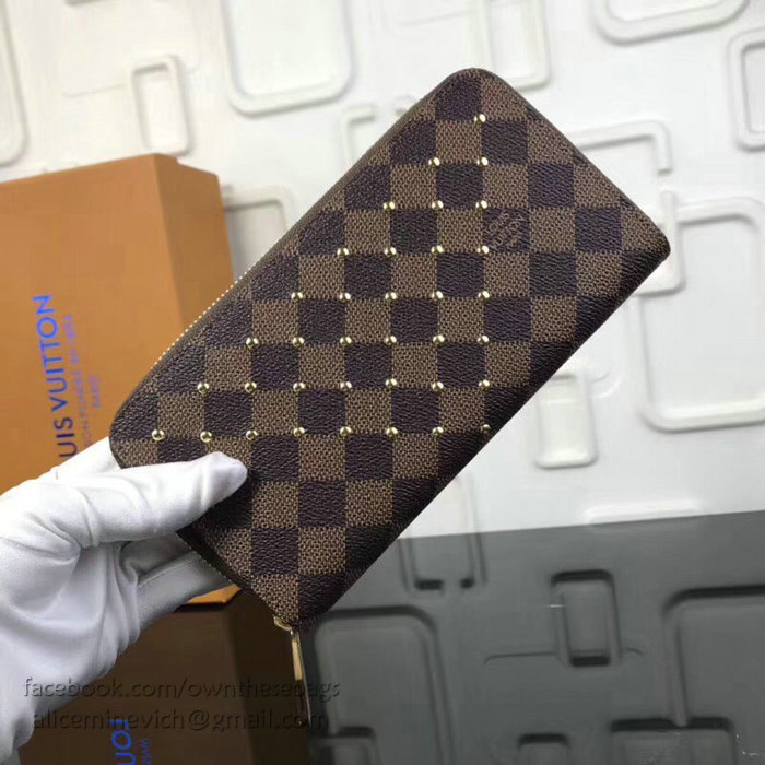 Louis Vuitton Damier Ebene Canvas Zippy Wallet N60015