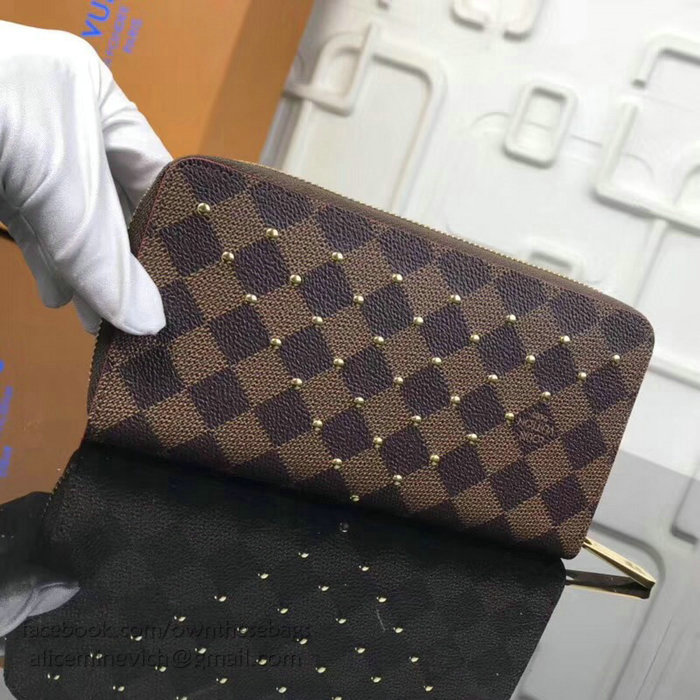 Louis Vuitton Damier Ebene Canvas Zippy Wallet N60015