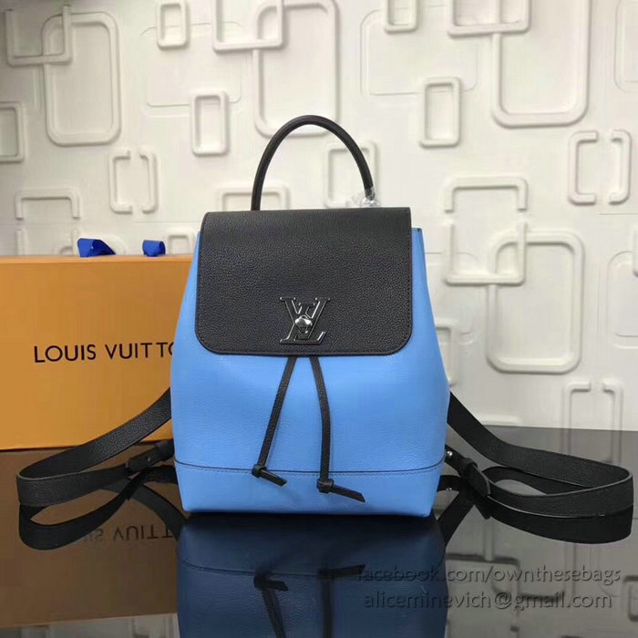 Louis Vuitton Soft Calfskin Lockme Backpack Blue M41817