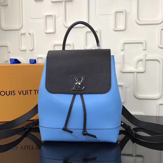 Louis Vuitton Soft Calfskin Lockme Backpack Blue M41817