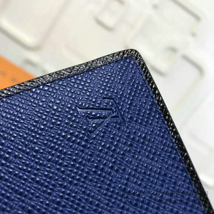 Louis Vuitton Taiga Leather Brazza Wallet Blue M30559