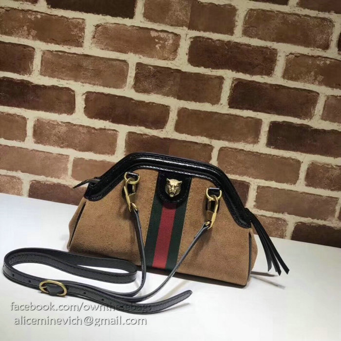 Gucci RE(BELLE) Suede Small Shoulder Bag Brown 524620