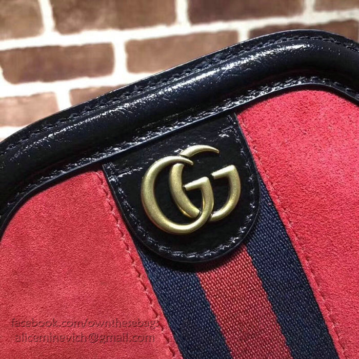 Gucci RE(BELLE) Suede Small Shoulder Bag Red 524620