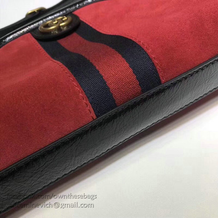 Gucci RE(BELLE) Suede Small Shoulder Bag Red 524620