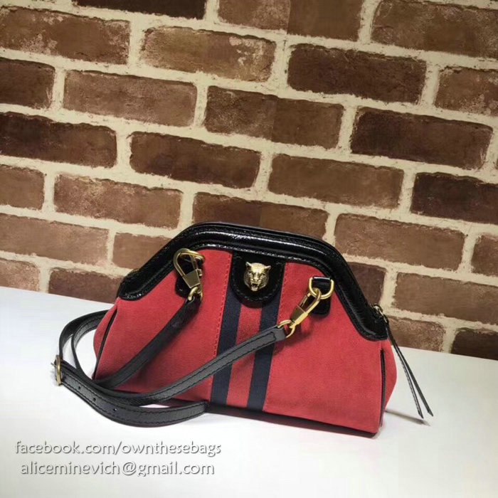 Gucci RE(BELLE) Suede Small Shoulder Bag Red 524620