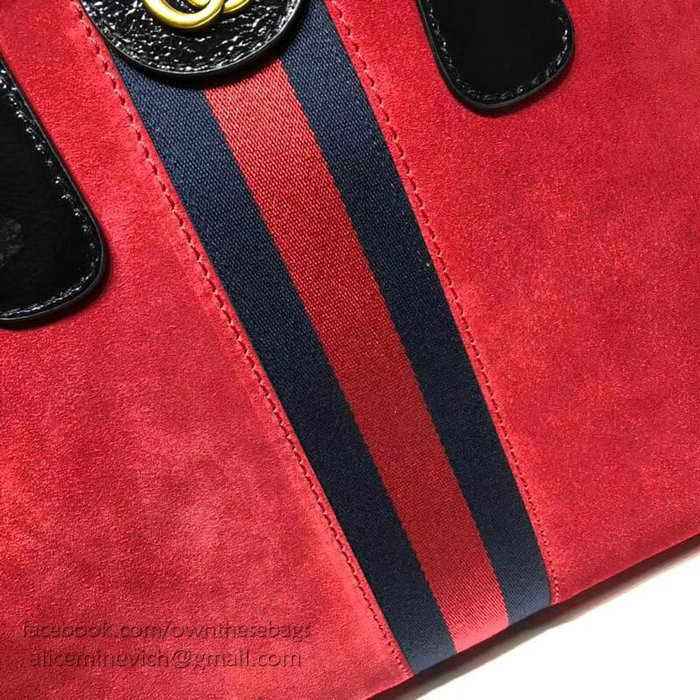 Gucci Re(Belle) Suede Large Top Handle Bag Red 515937