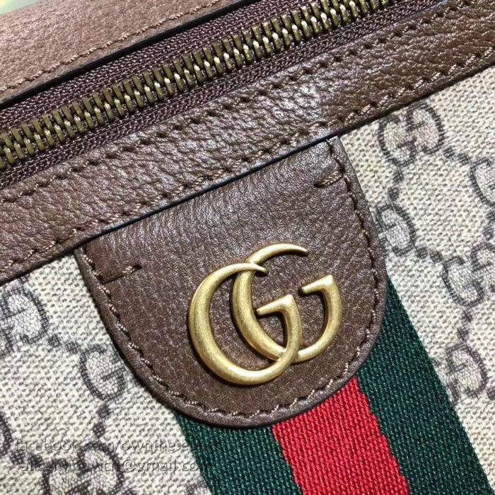 Gucci GG Canvas Shoulder Bag Brown 523658