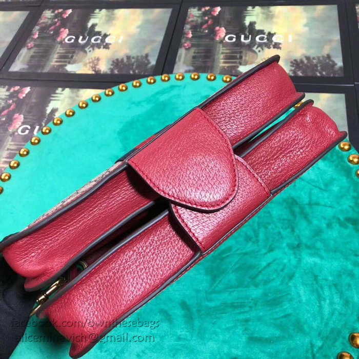 Gucci GG Canvas Shoulder Bag Red 523658