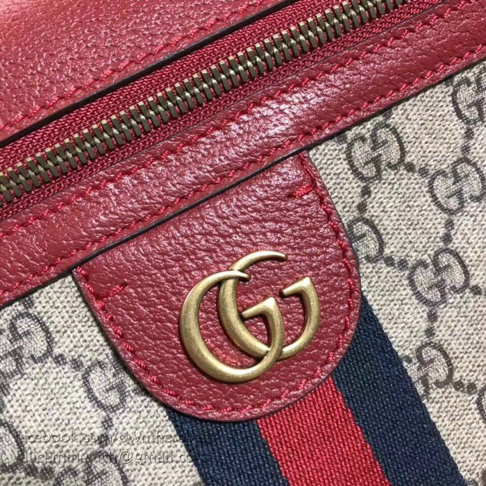 Gucci GG Canvas Shoulder Bag Red 523658