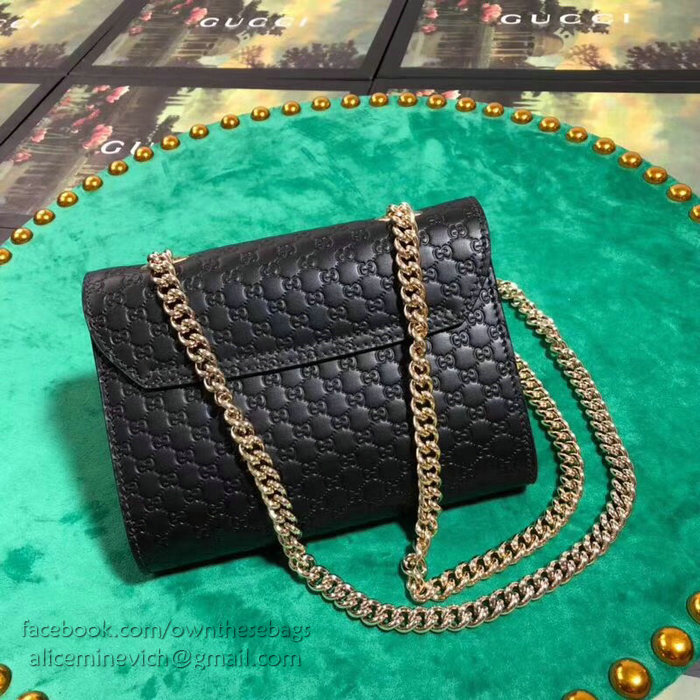 Gucci GG Guccissima Leather Mini Emily Crossbody Bag Black 449636