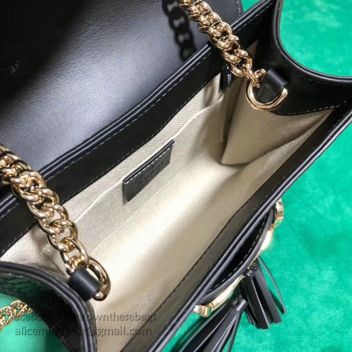 Gucci GG Guccissima Leather Mini Emily Crossbody Bag Black 449636