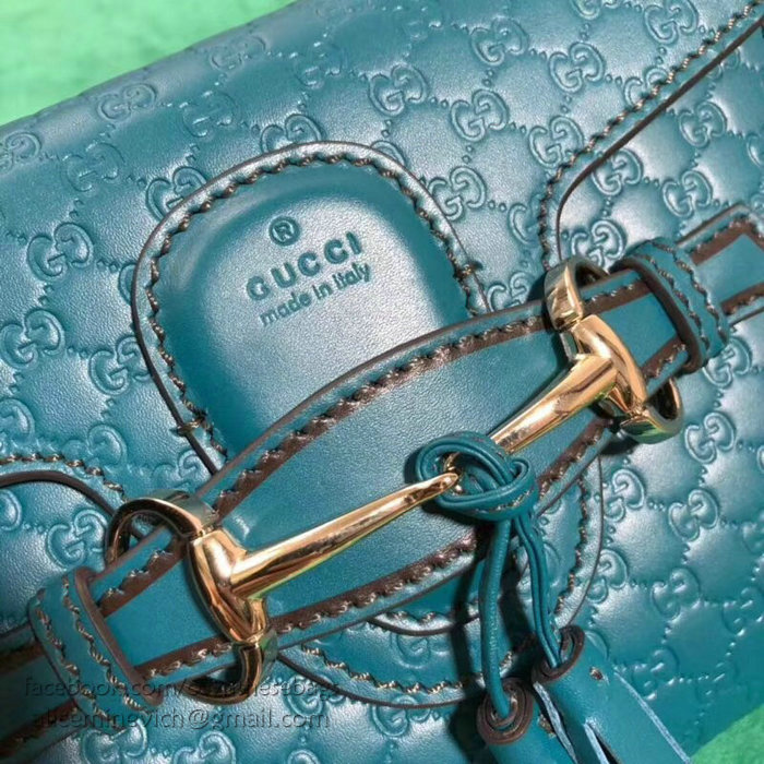 Gucci GG Guccissima Leather Mini Emily Crossbody Bag Blue 449636