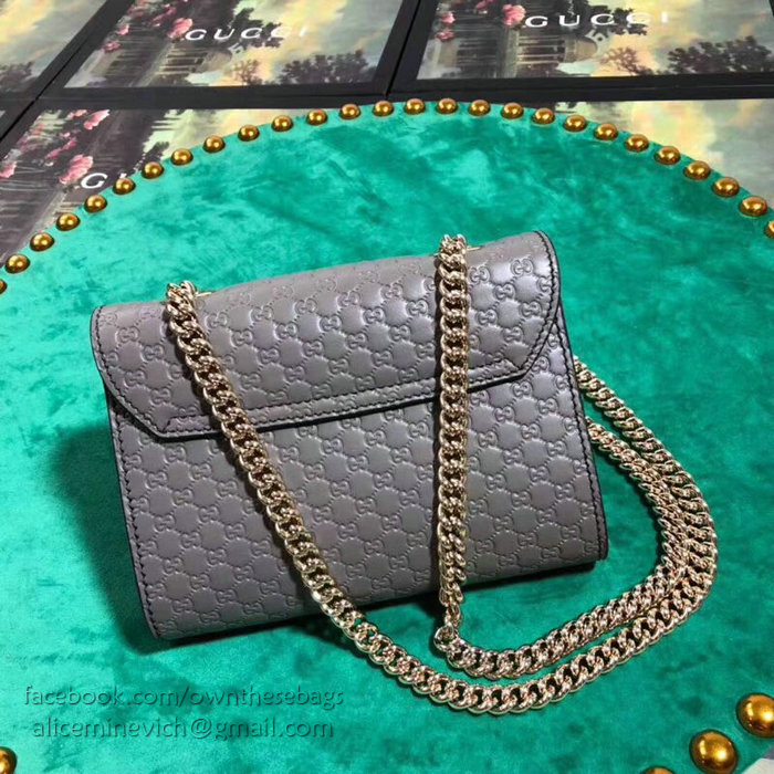 Gucci GG Guccissima Leather Mini Emily Crossbody Bag Grey 449636