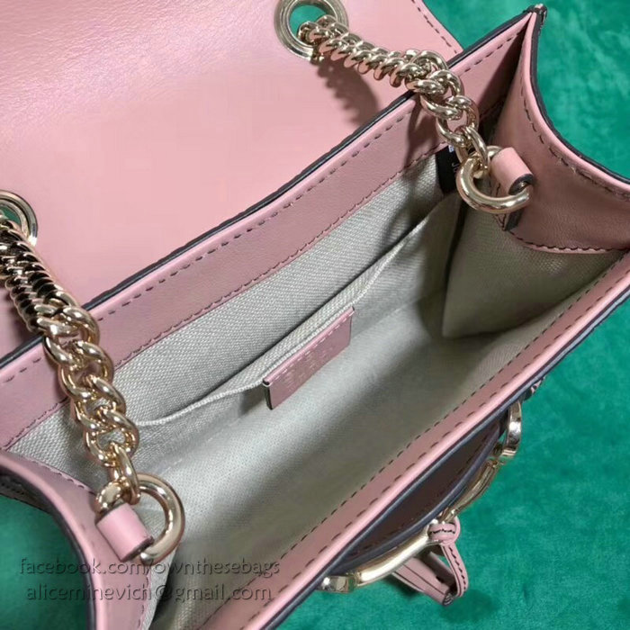 Gucci GG Guccissima Leather Mini Emily Crossbody Bag Pink 449636