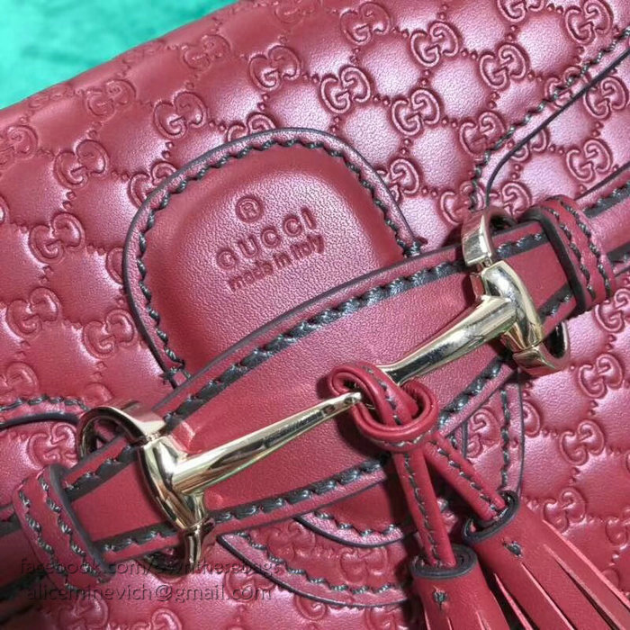 Gucci GG Guccissima Leather Mini Emily Crossbody Bag Red 449636