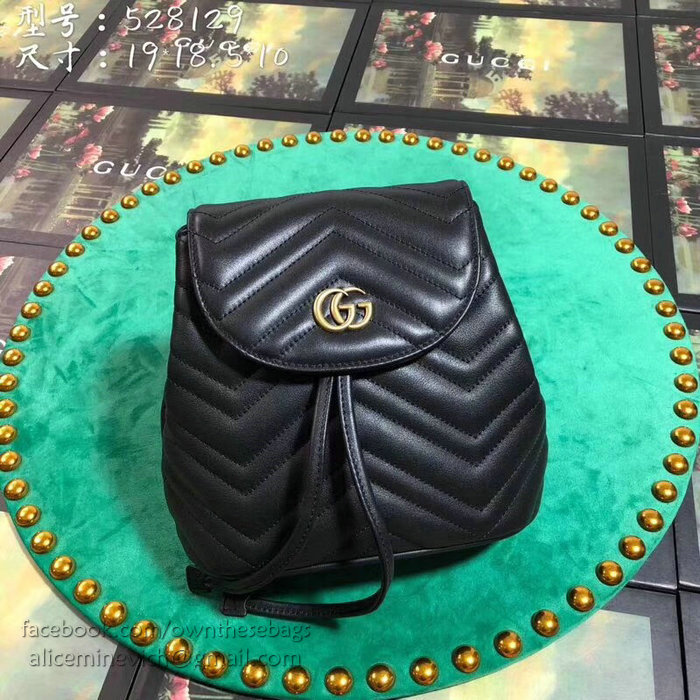 Gucci GG Marmont Matelasse Backpack Black 528129