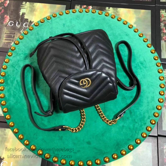 Gucci GG Marmont Matelasse Backpack Black 528129