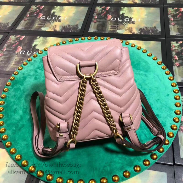 Gucci GG Marmont Matelasse Backpack Nude 528129