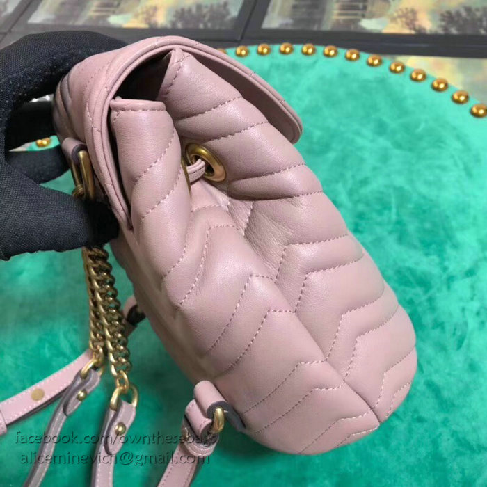 Gucci GG Marmont Matelasse Backpack Nude 528129