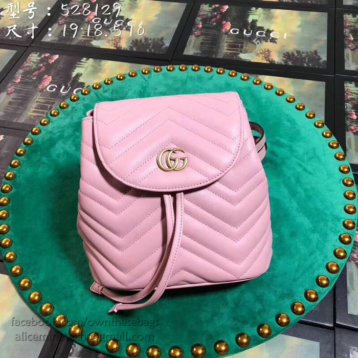 Gucci GG Marmont Matelasse Backpack Pink 528129