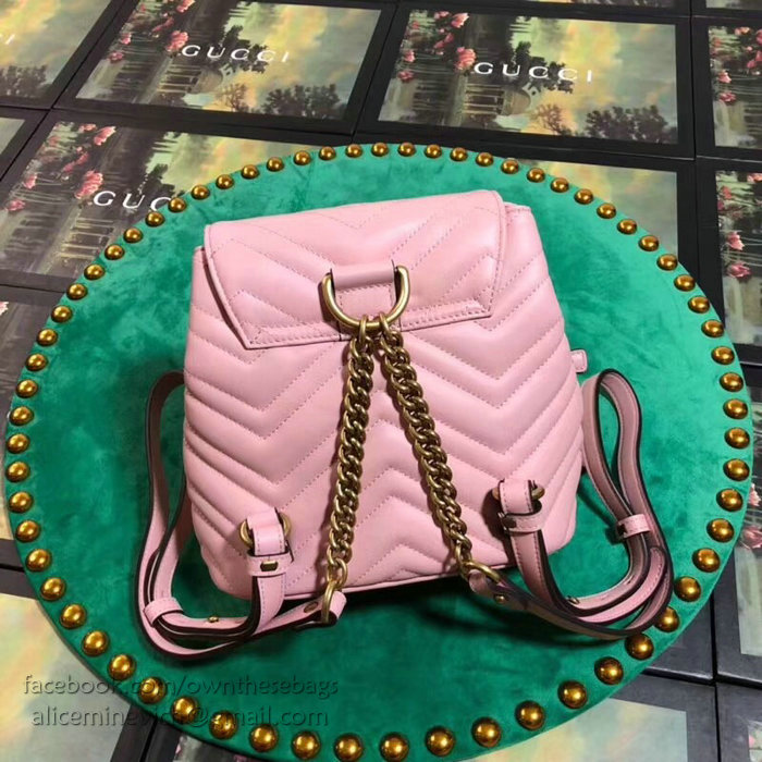 Gucci GG Marmont Matelasse Backpack Pink 528129