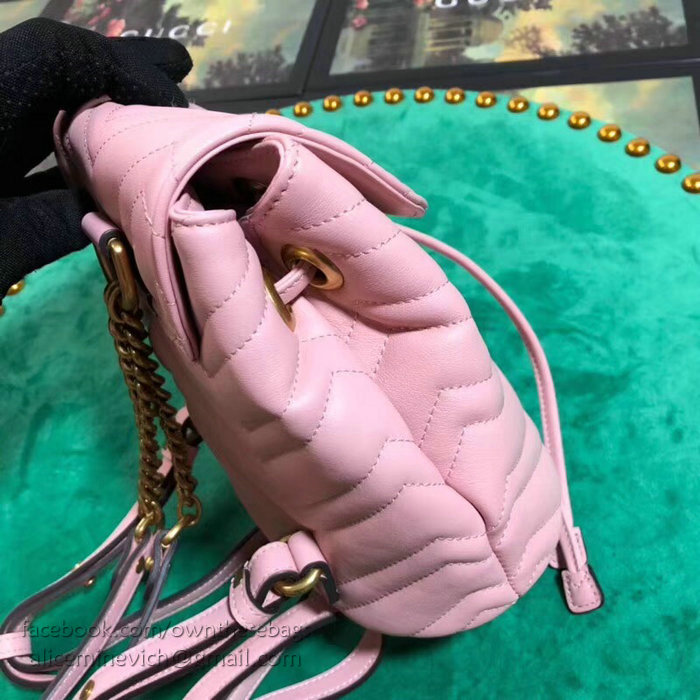 Gucci GG Marmont Matelasse Backpack Pink 528129