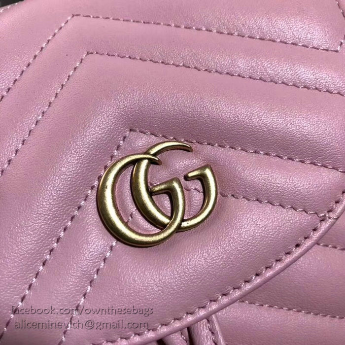 Gucci GG Marmont Matelasse Backpack Pink 528129