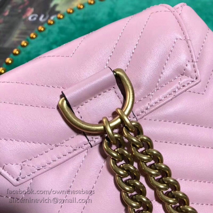 Gucci GG Marmont Matelasse Backpack Pink 528129