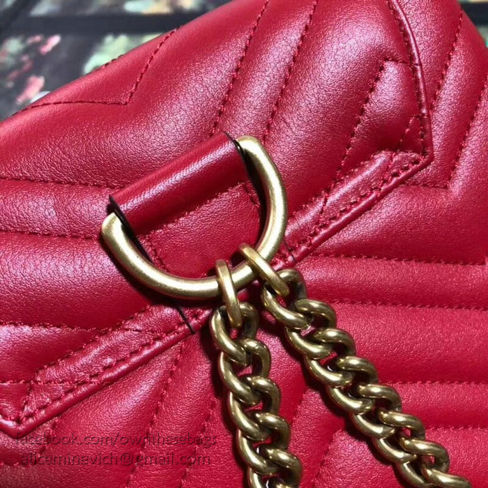 Gucci GG Marmont Matelasse Backpack Red 528129