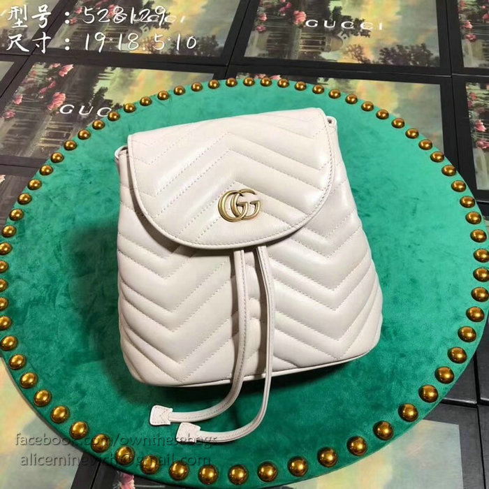 Gucci GG Marmont Matelasse Backpack White 528129