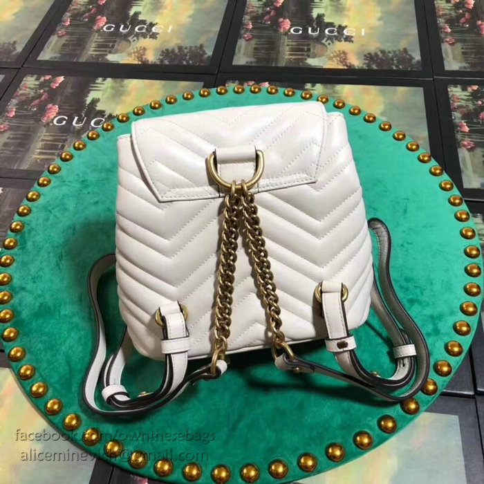 Gucci GG Marmont Matelasse Backpack White 528129