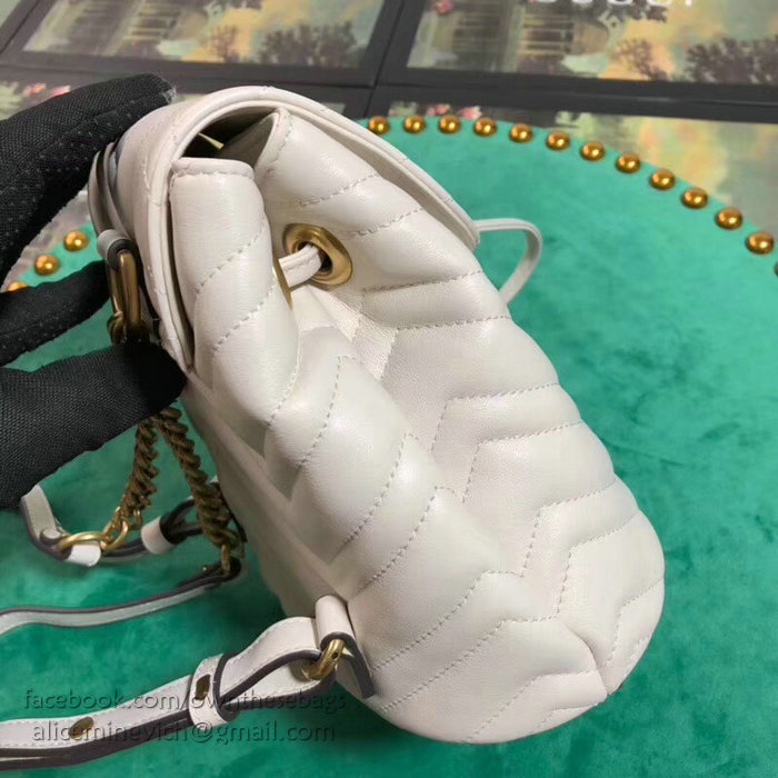 Gucci GG Marmont Matelasse Backpack White 528129