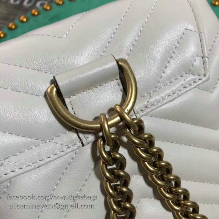 Gucci GG Marmont Matelasse Backpack White 528129