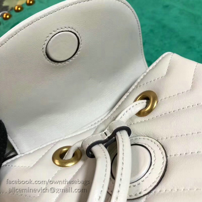 Gucci GG Marmont Matelasse Backpack White 528129