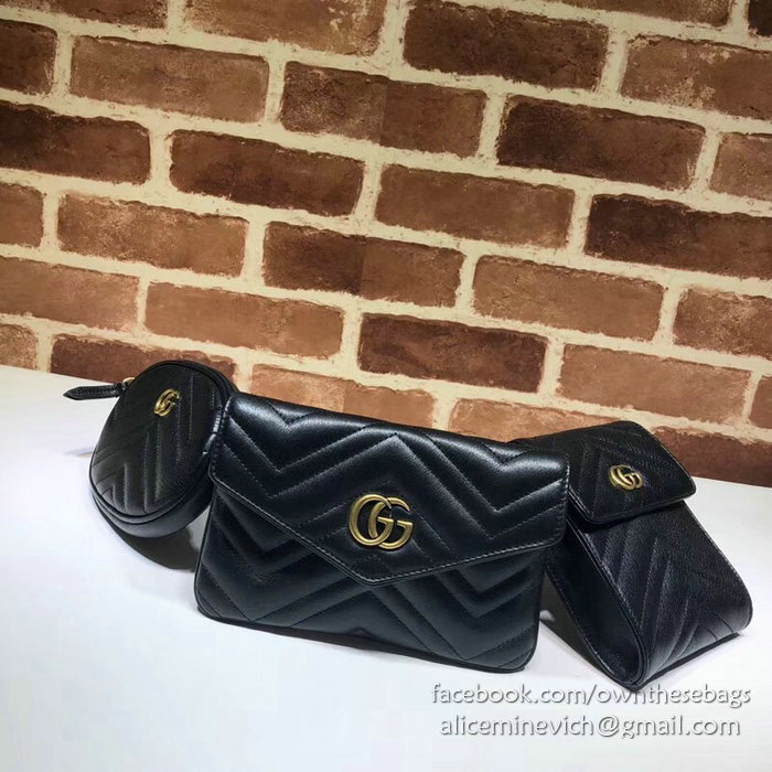 Gucci GG Marmont Matelasse Belt Bag Black 524597