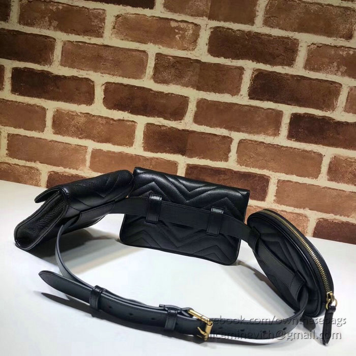 Gucci GG Marmont Matelasse Belt Bag Black 524597