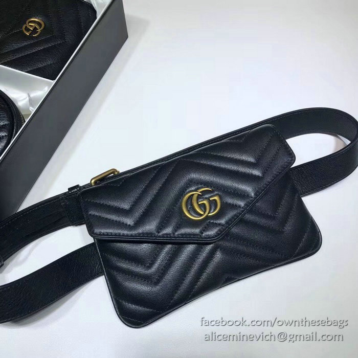 Gucci GG Marmont Matelasse Belt Bag Black 524597