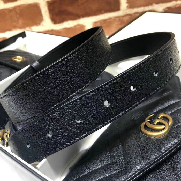 Gucci GG Marmont Matelasse Belt Bag Black 524597