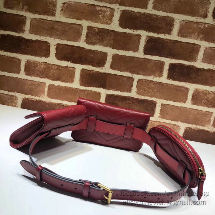 Gucci GG Marmont Matelasse Belt Bag Red 524597