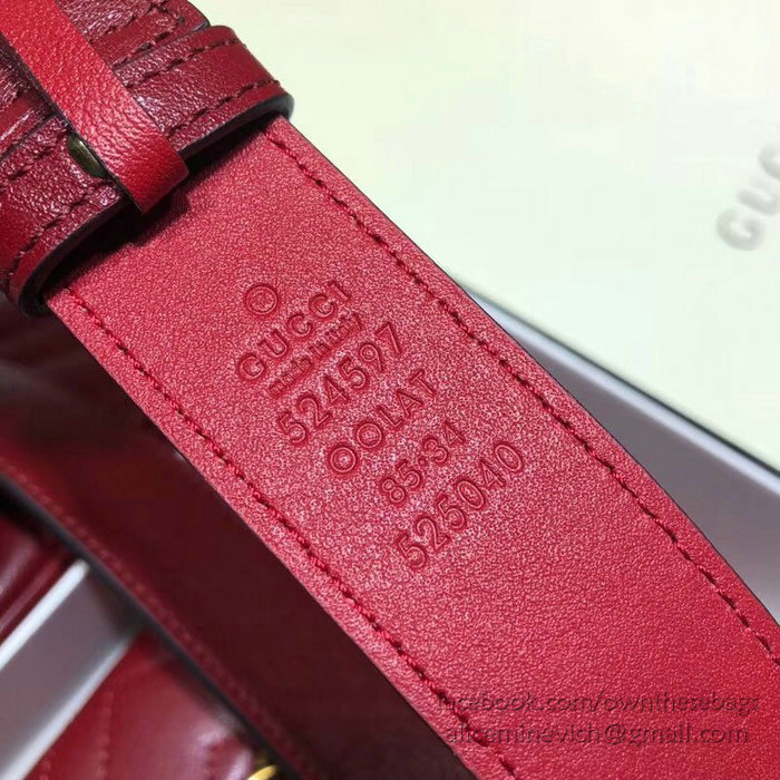 Gucci GG Marmont Matelasse Belt Bag Red 524597