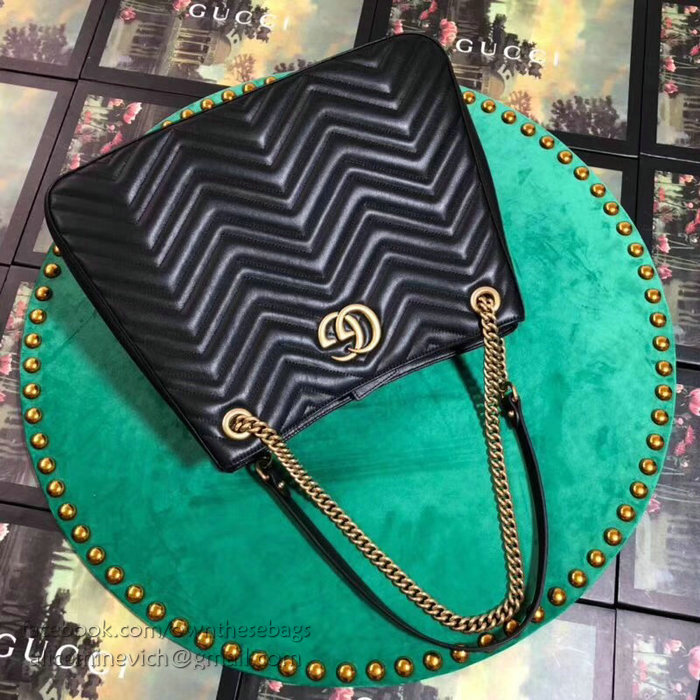 Gucci GG Marmont Matelasse Shoulder Bag Black 453569