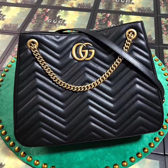 Gucci GG Marmont Matelasse Shoulder Bag Black 453569