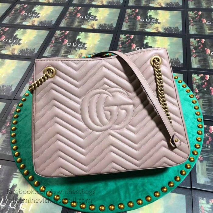 Gucci GG Marmont Matelasse Shoulder Bag Nude 453569