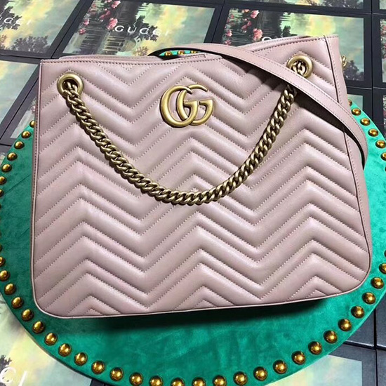 Gucci GG Marmont Matelasse Shoulder Bag Nude 453569