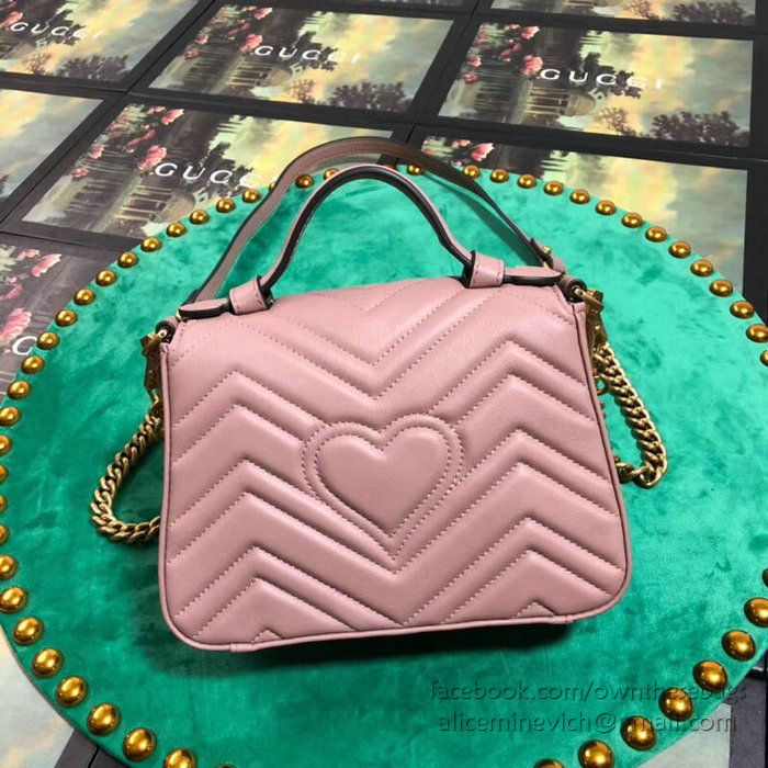 Gucci GG Marmont Mini Top Handle Bag Pink 547260