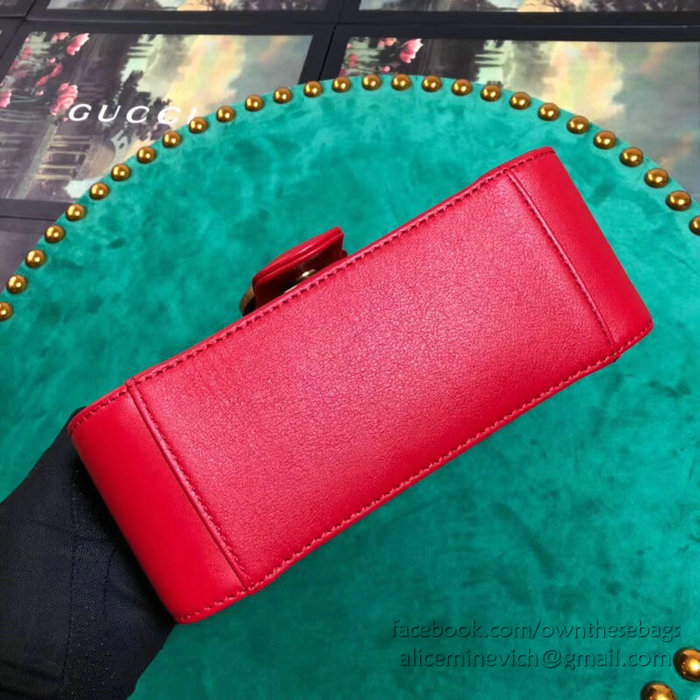 Gucci GG Marmont Mini Top Handle Bag Red 547260