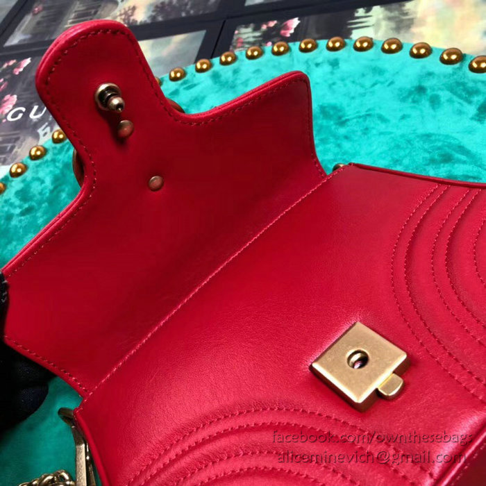 Gucci GG Marmont Mini Top Handle Bag Red 547260